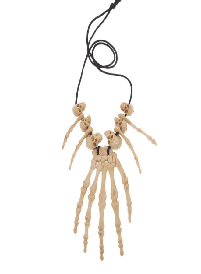 SUFUNNY Skull Necklace Skeleton Jewelry Bone Voodoo Accessories Witch Charm Halloween Costume for Kids and Men - Image 1